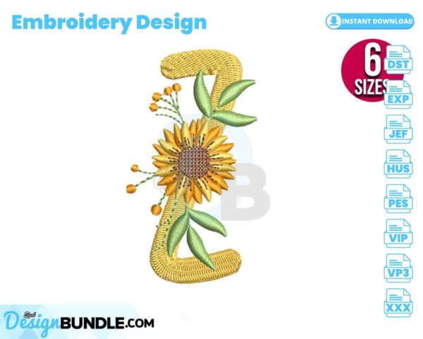 sunflower-alphabet-letter-z-embroidery-design