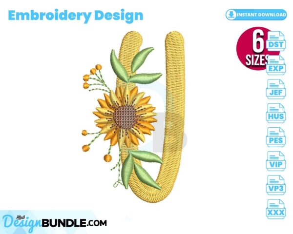 sunflower-alphabet-letter-u-embroidery-design