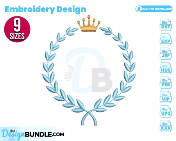 wreath-with-crown-embroidery-design