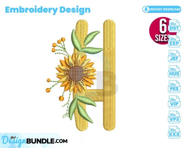 sunflower-alphabet-letter-h-embroidery-design