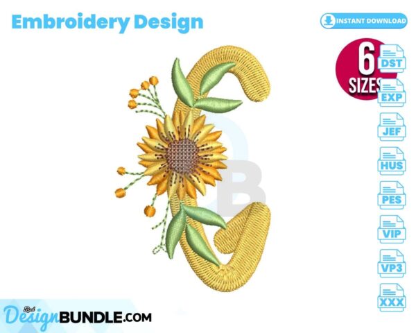 sunflower-alphabet-letter-g-embroidery-design