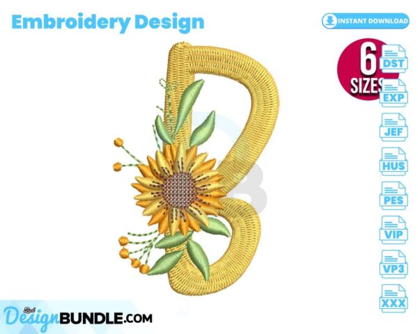 sunflower-alphabet-letter-b-embroidery-design