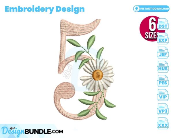 floral-alphabet-number-five-embroidery-design