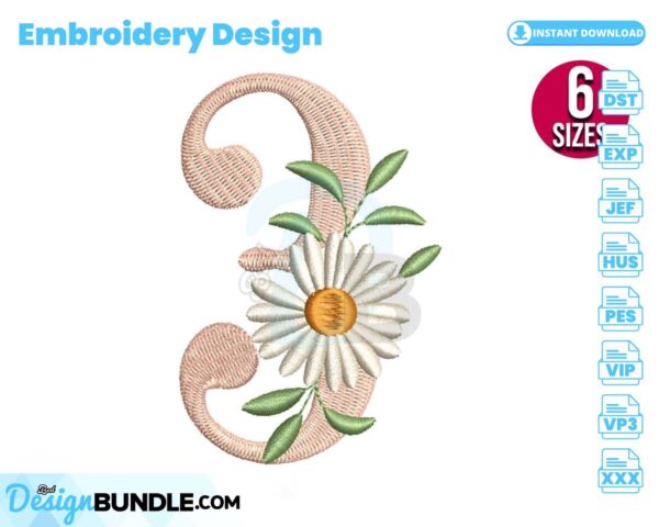 floral-number-three-embroidery-design