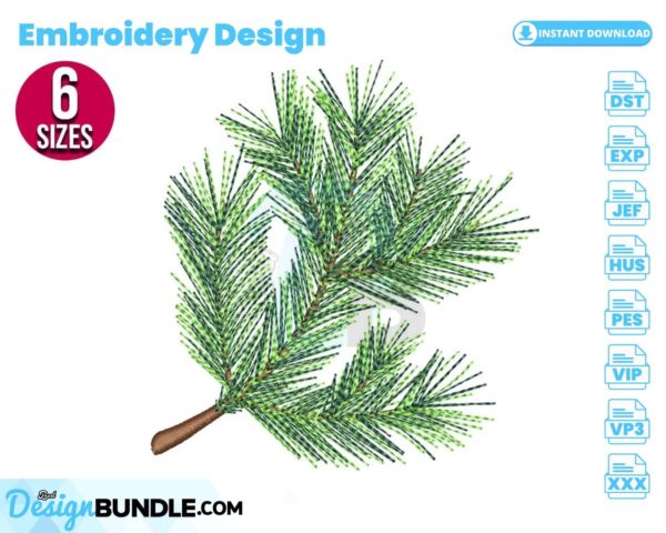 pine-branch-embroidery-design
