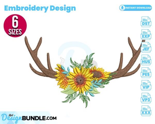 deer-antlers-embroidery-design