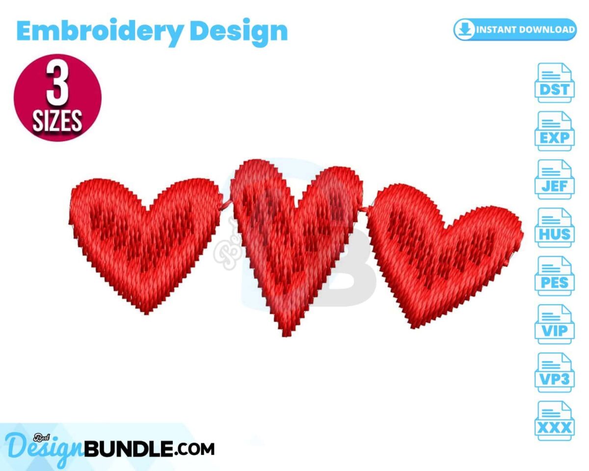 three-hearts-embroidery-design