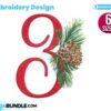 christmas-alphabet-number-three-embroidery-design