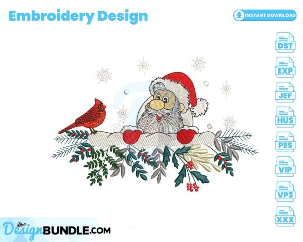 santa-and-cardinal-embroidery-design