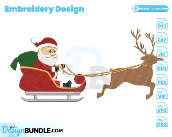 santa-sleigh-and-reindeer-embroidery-design