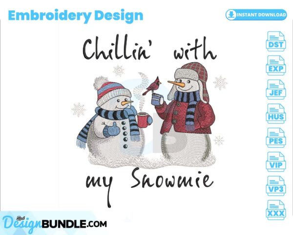 chillin-with-my-snowmie-embroidery-design