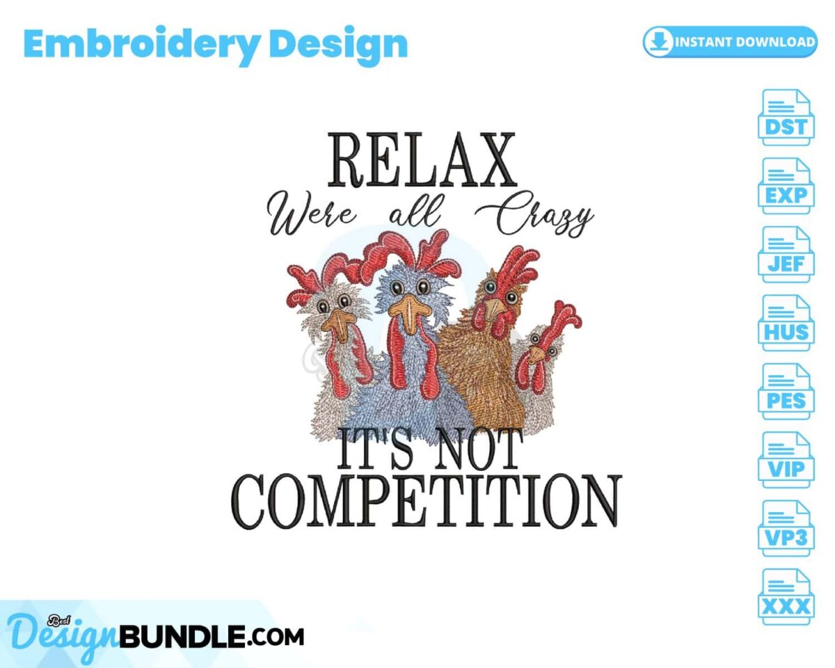 relax-were-all-crazy-embroidery-design