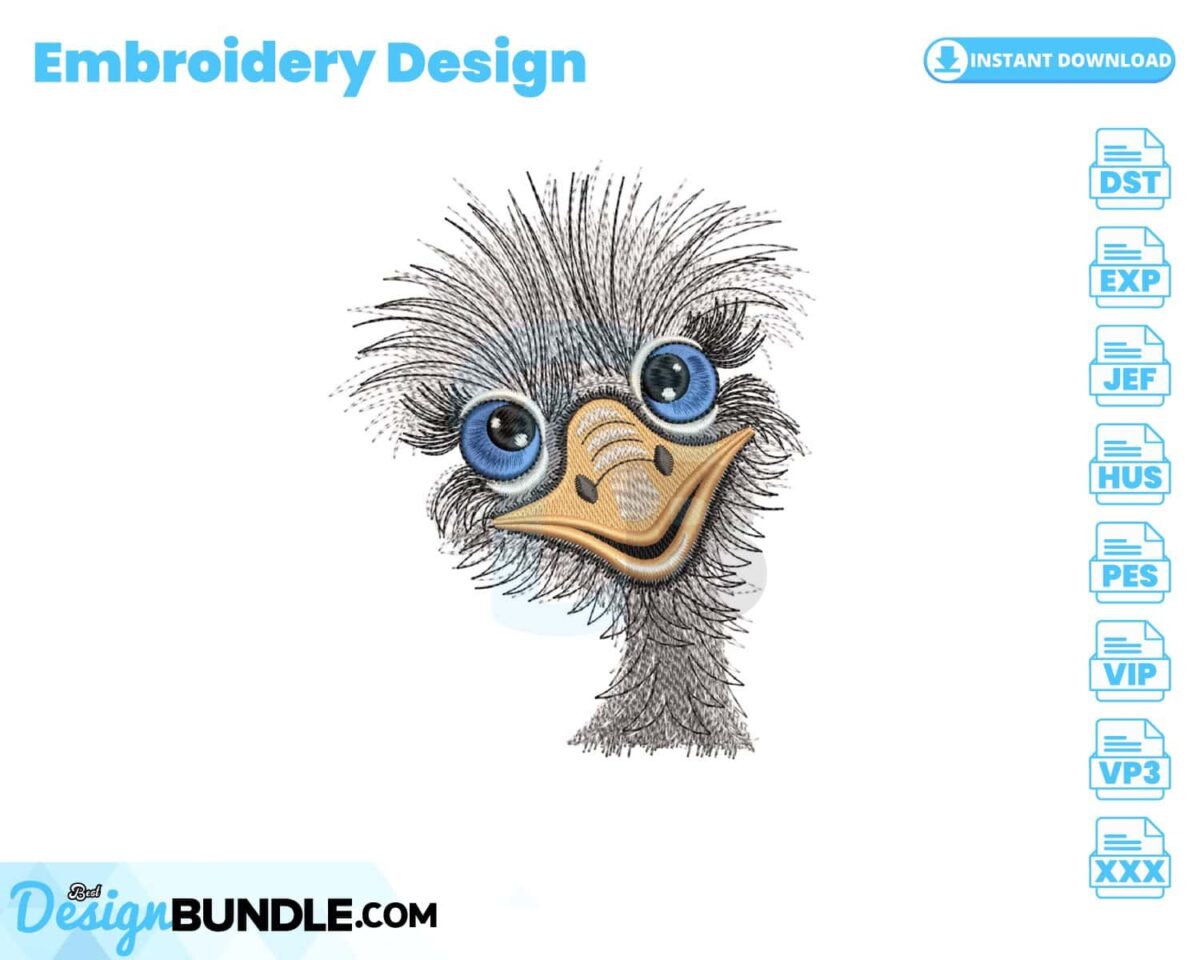 ostrich-embroidery-design