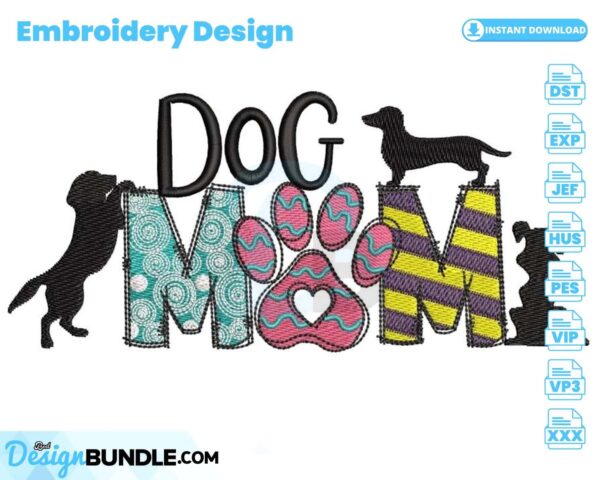 mom-dog-embroidery-design