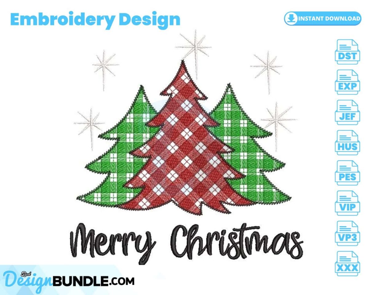three-christmas-trees-embroidery-design