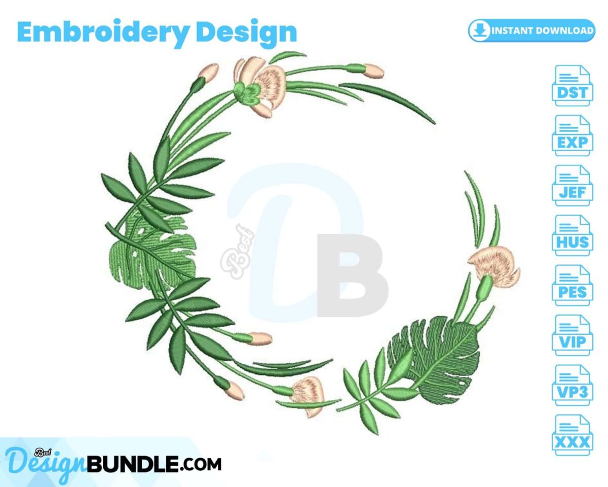tropical-leaves-frame-embroidery-design