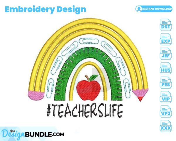 teachers-life-embroidery-design