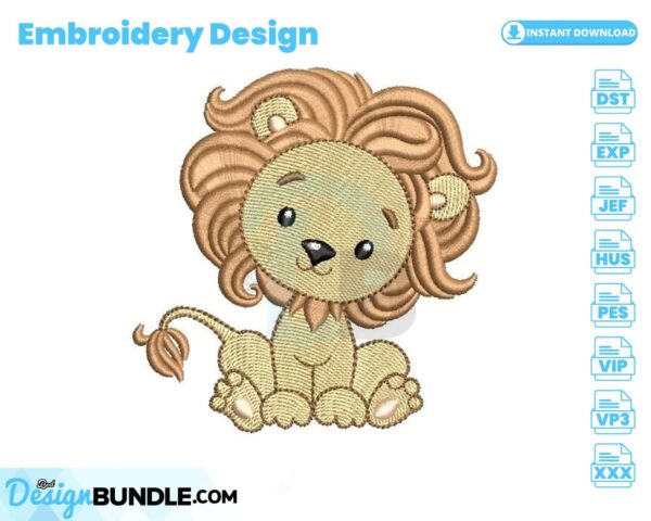 lion-cub-embroidery-design