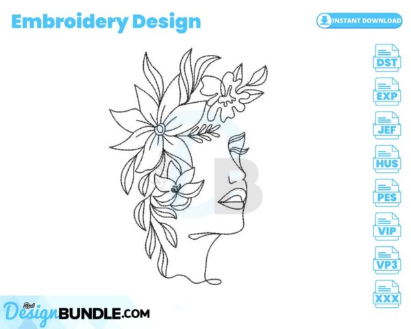 face-with-flowers-embroidery-design