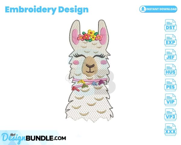 llama-embroidery-design