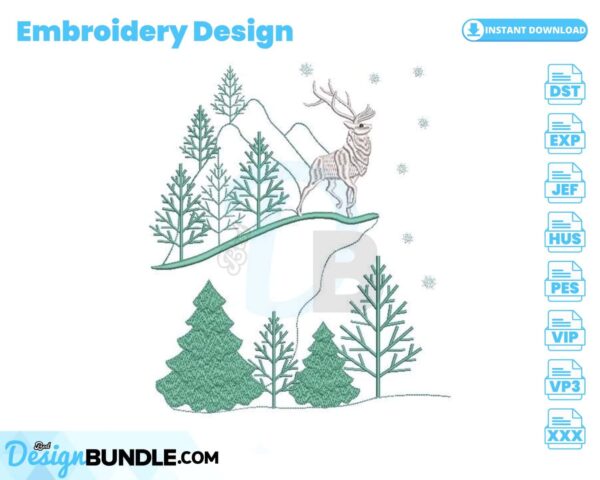 reindeer-christmas-embroidery-design