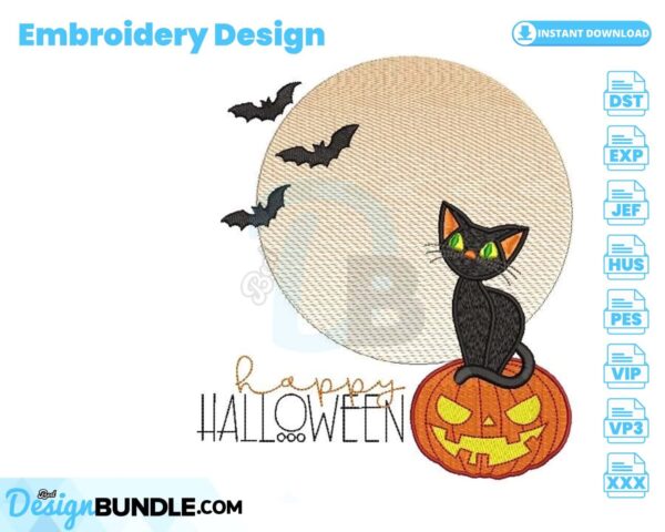pumpkin-and-cat-embroidery-design