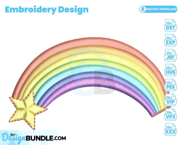 rainbow-with-a-star-embroidery-design