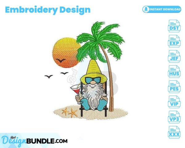 beach-gnome-embroidery-design