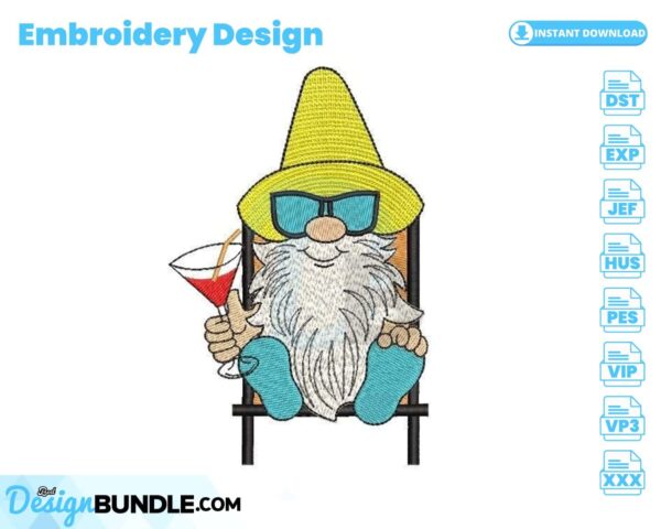 beach-gnome-embroidery-design