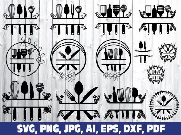 kitchen-split-frame-svg-kitchen-svg-cooking-svg-kitchen-monogram-svg