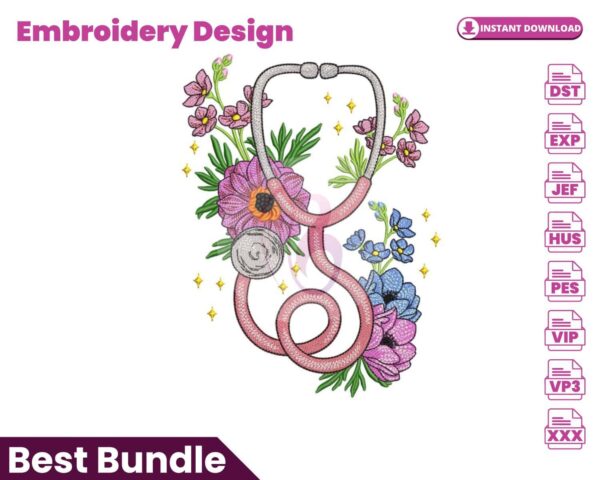 floral-nurse-embroidery-design