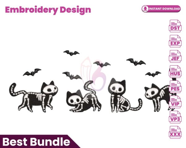 skeleton-cats-embroidery-design