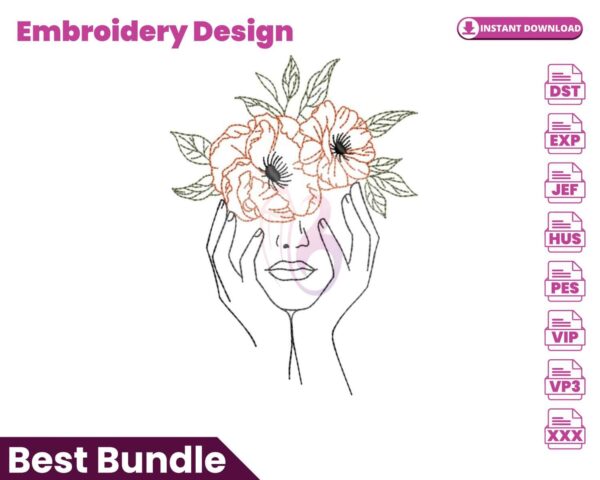 floral-womans-face-embroidery-design