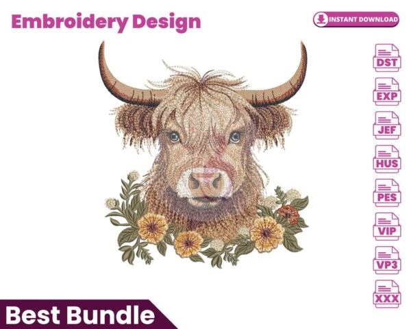 highland-cow-embroidery-design