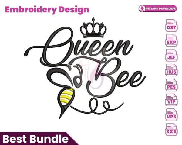 queen-bee-embroidery-design