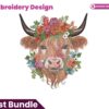 floral-highland-cow-embroidery-design