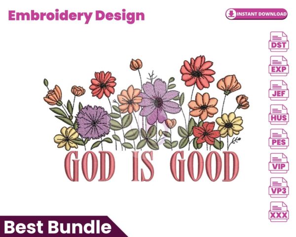 god-is-good-embroidery-design