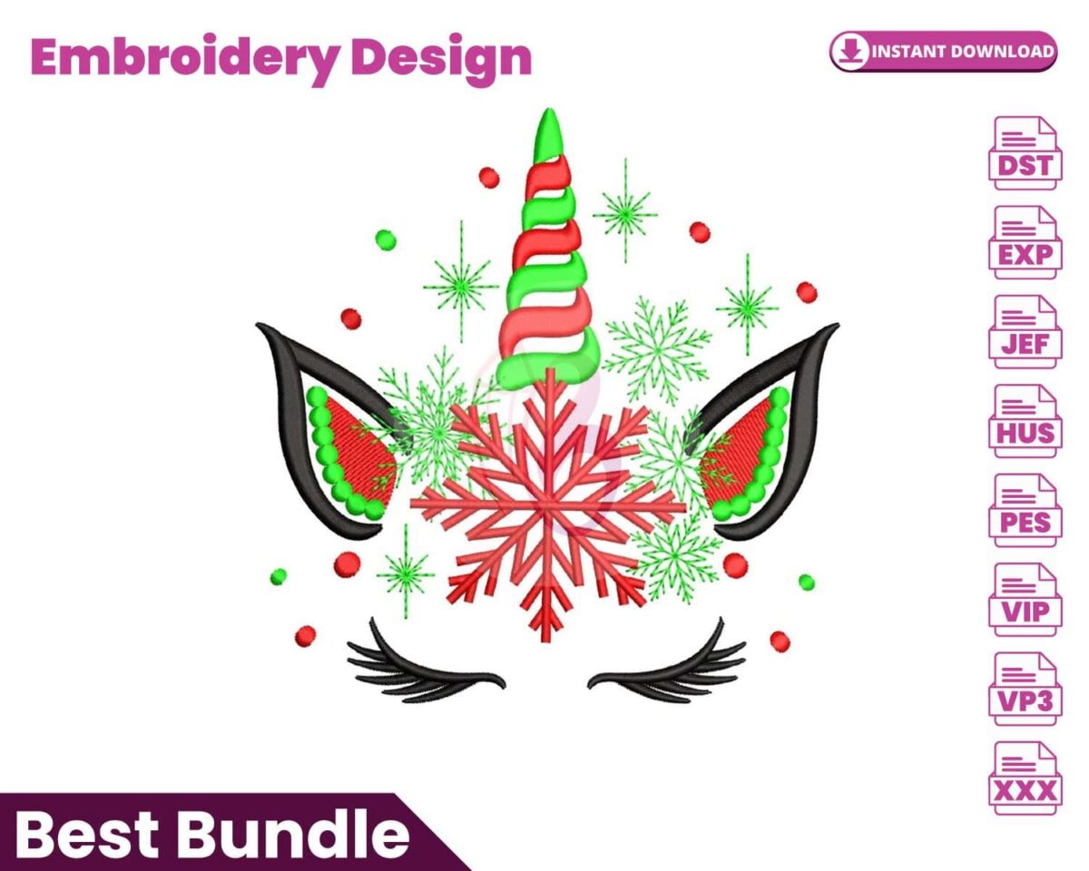 christmas-unicorn-embroidery-design