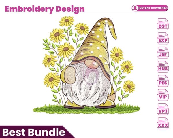 sunflower-gnome-embroidery-design