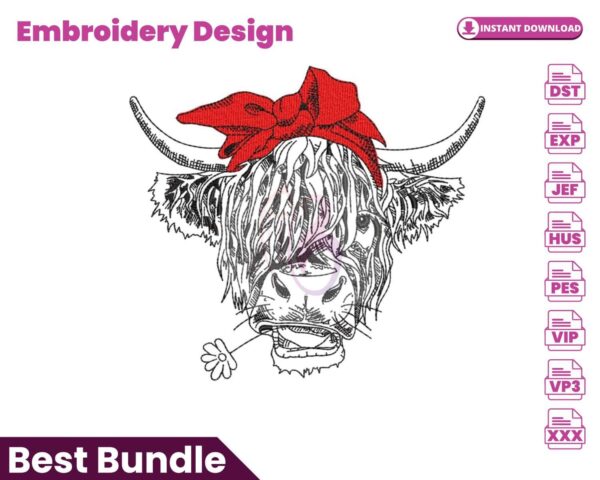 highland-cow-embroidery-design
