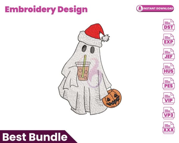 ghost-with-ice-coffee-embroidery-design