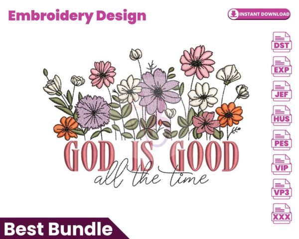 god-is-good-embroidery-design