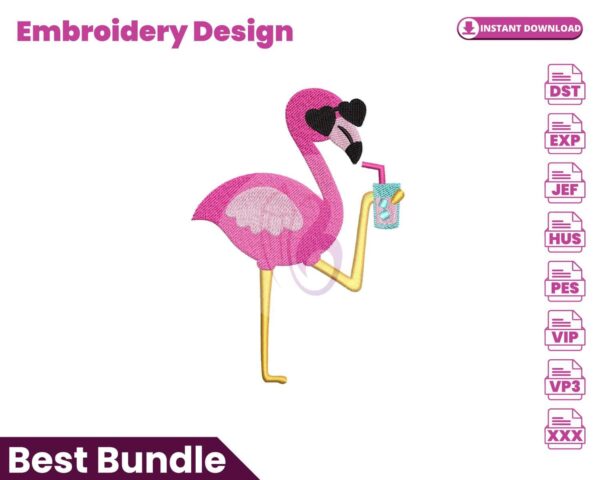 flamingo-with-drink-embroidery-design