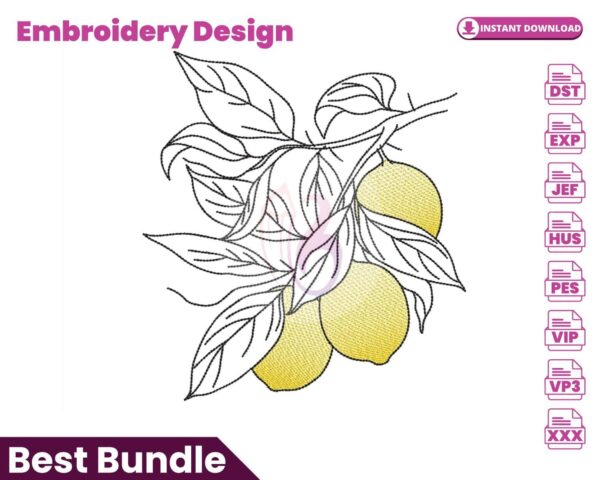 lemons-embroidery-design