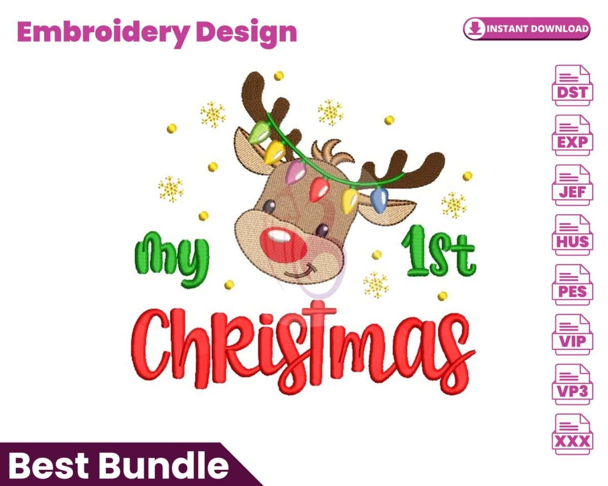 my-first-christmas-deer-embroidery-design
