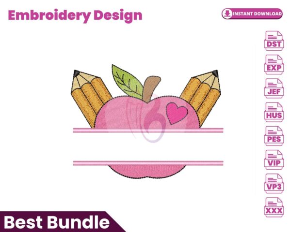 split-apple-embroidery-design