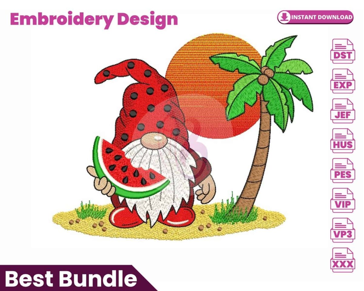 summer-gnome-with-a-watermelon-embroidery-design