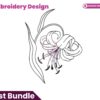 lily-outline-embroidery-design