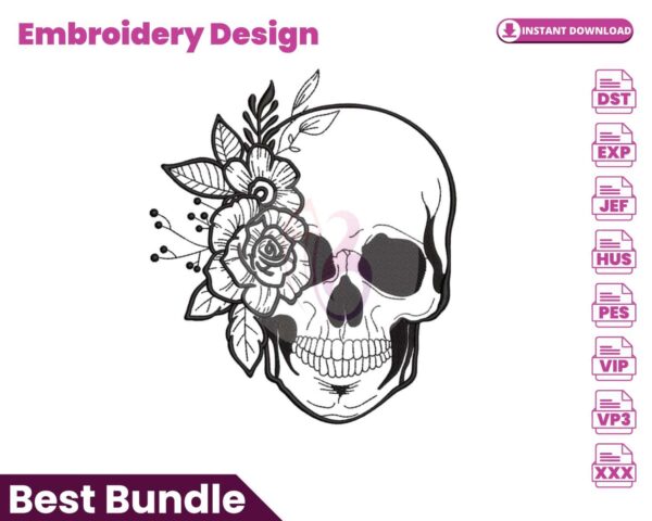 floral-skull-embroidery-design