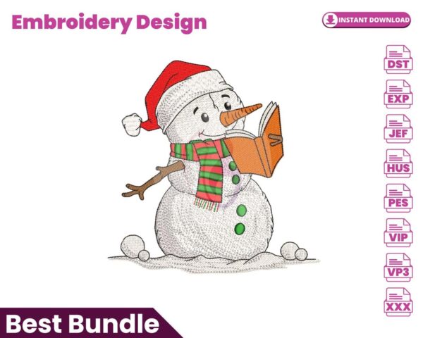 snowman-reading-a-book-embroidery-design